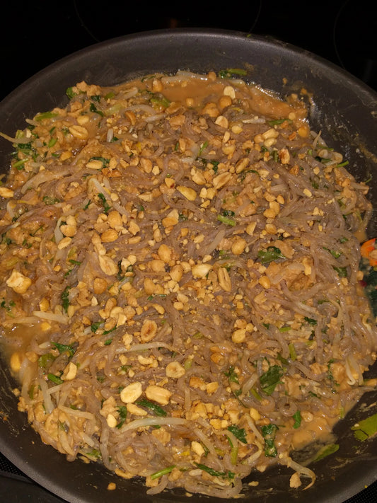 Pad Thai with 1/3 the Calories, No Oil (Vegan, High Protein)